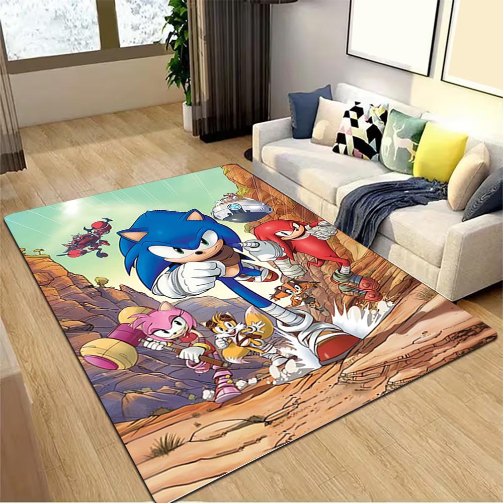 Sonic The Hedgehog Tails Art Print Decoration,Carpet,Living Room,Bedroom, Non-slip,Square rug