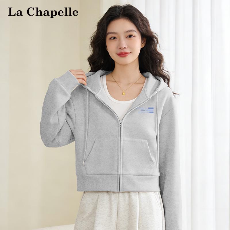 La Chapelle Women s 2026 Cropped Hooded Zip-up Sweatshirt S