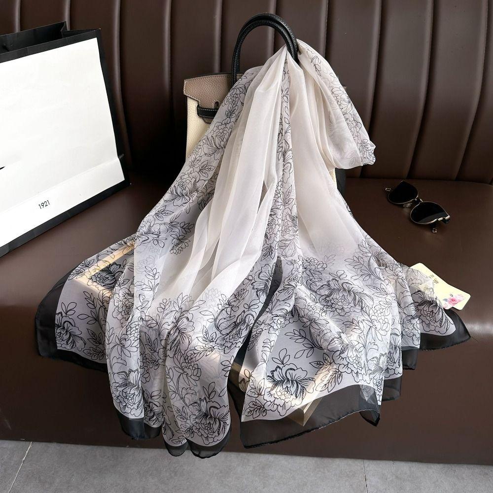 Luxury Women Hijab Shawls Elegant Thin Silk Scarf Headkerchief Luxury Silk Scarf  Female