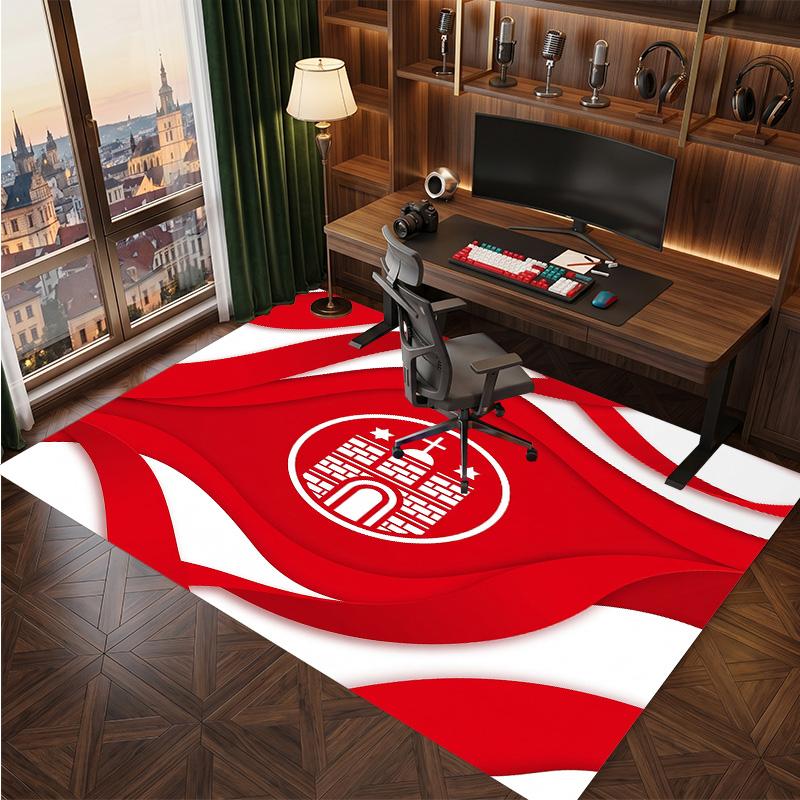 FC St. Pauli Football Print Crystal Velvet Rug, Comfortable Water Absorbent Non Slip Indoor Floor Carpet