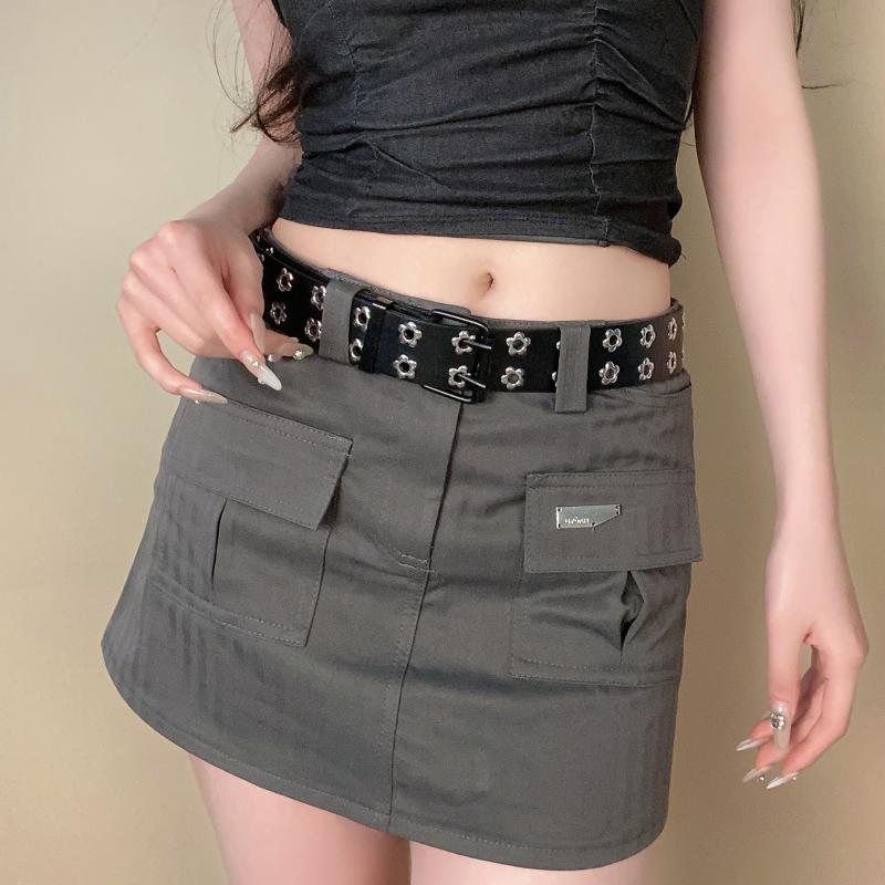 Women'S Belt Fashionable Rivet Belt Personalized Needle Buckle Belt Street Trend Punk Hiphop Style Y2K Belt With Jeans Belt