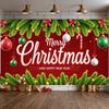 Christmas Decoration Red Background Holiday Banner Christmas Background Ornament Balls Seasonal Banner For Holiday Party Indoor