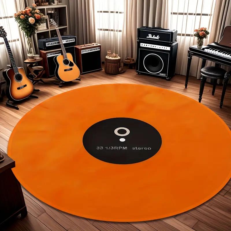 Retro Vinyl Record Carpet Music Practice Room Non Slip Floor Rug for Living Room, Bedroom, Office Decor Fashionable Home Decor