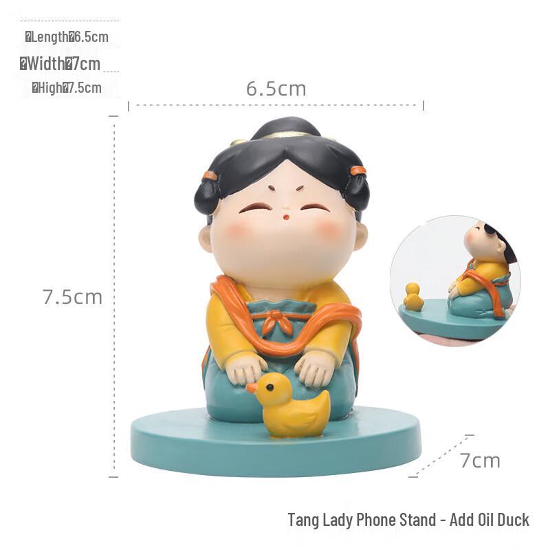 Cute Tang Dynasty Lady Phone Holder Ornament