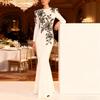 High Street Fashion 2026 Early Spring Elegant Evening Gown with Heavy Embroidery and Rhinestone Detailing