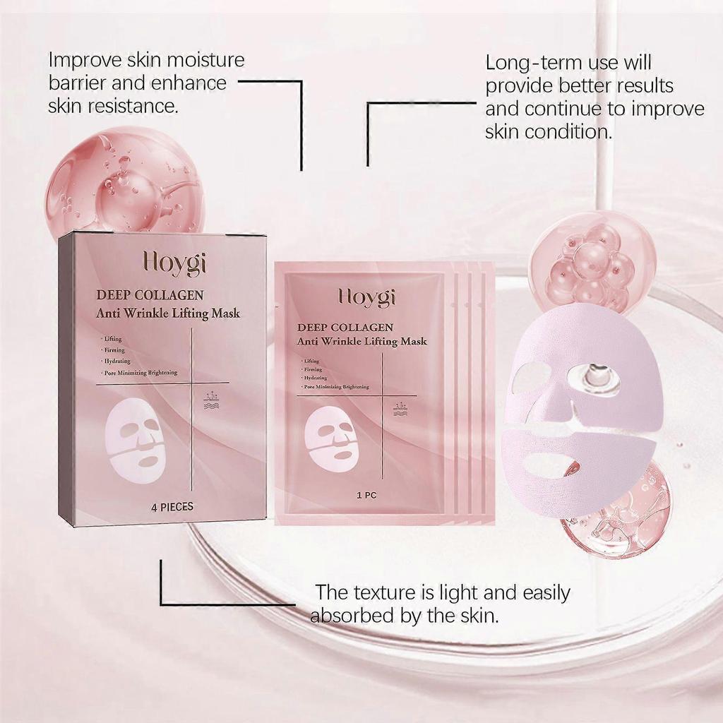 Hoygi Collagen Anti-Wrinkle Moisturizing Mask (Box Set) Brightens, Rejuvenates And Nourishes Every Inch Of Skin With A Lustrous Moisturizing Mask