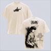 Manga Cowboy Bebop Printed T-shirt For Men's Clothing Vintage Washed Oversized T Shirt Summer Short Sleeve Cotton Tees Clothes