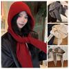 Balaclava Bonnet Women Skullies Beanies Hat Scarf 2-In-1 Thickened Warm Neck Protection Autumn Winter Accessories Knitted Law