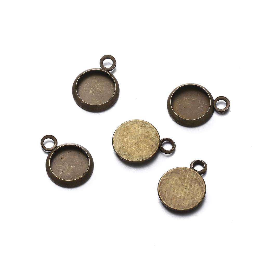 

20Pcs/lot 8mm Cabochon Cameo Bracelet Charms for Jewelry Making Necklace Pendants Findings Bases Tray Blank Diy Bezel 8mm x 20pcs бронзовый