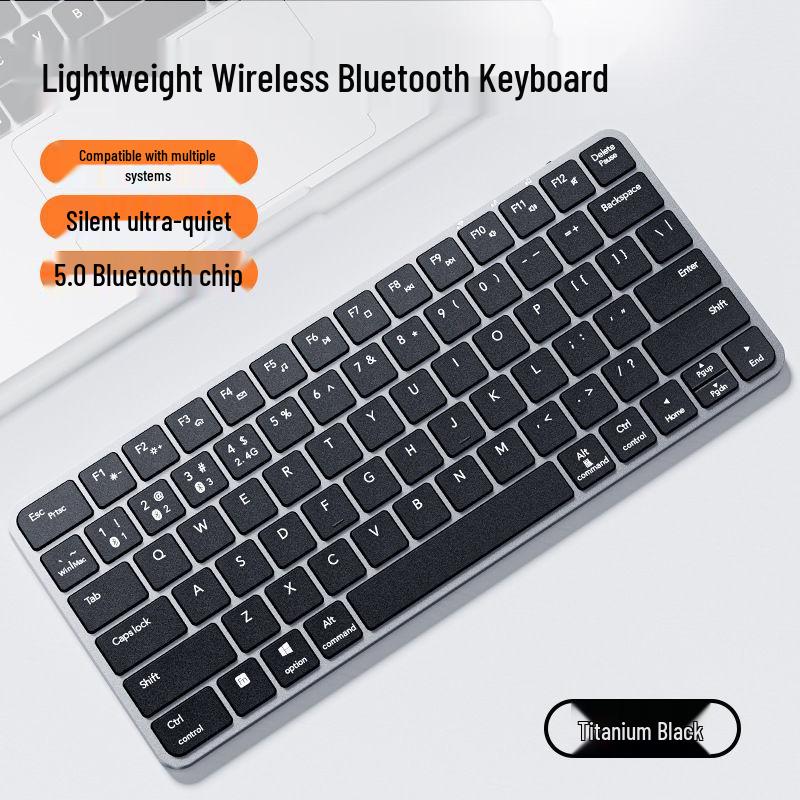 Silent Lightweight Wireless Bluetooth Keyboard with Touchpad for Tablets & Laptops