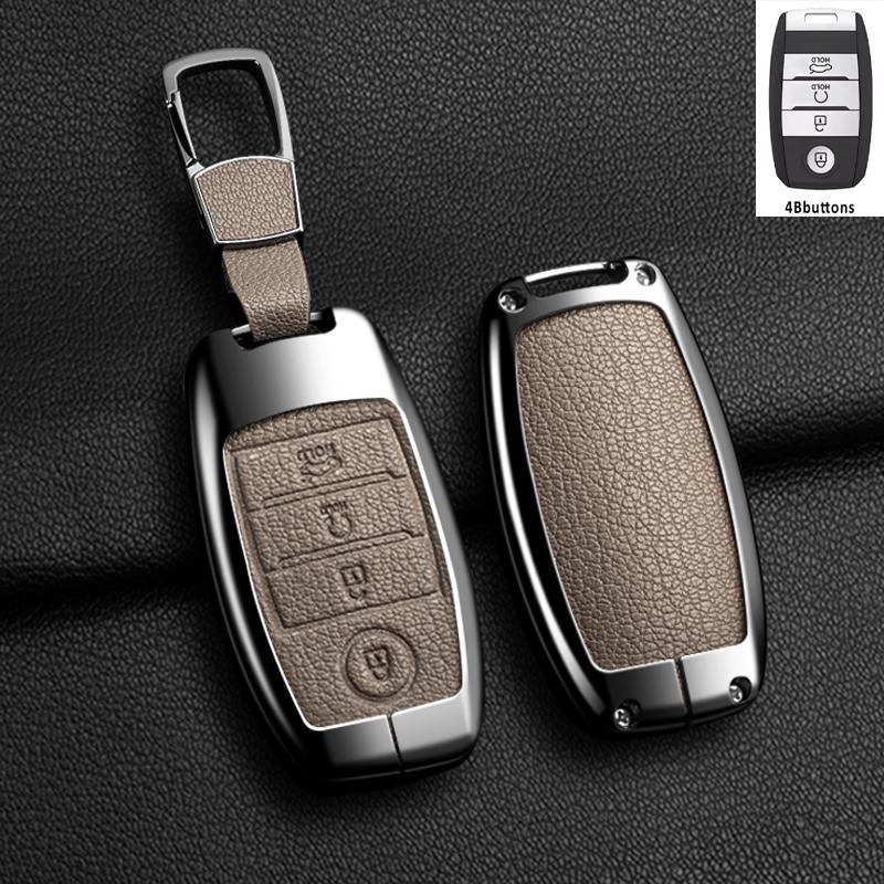 Zinc Alloy Leather Auto Shell Fob For Kia Optima Sorento Niro Soul Car Key Cover Case Holder For Kia KX3 KX5 K3S RIO Ceed Cerato