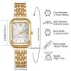 Square Dial Rhinestone Quartz Watch Slim Strap Rhinestone Watch Women Quartz Watch  Casual Wear