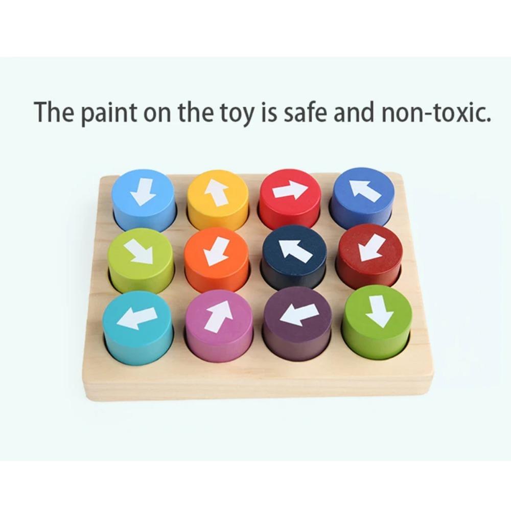 Baby Montessori Wooden Toys Color Direction Sensory Board Arrow Matching Game Logical Thinking Training Educational Blocks Toys