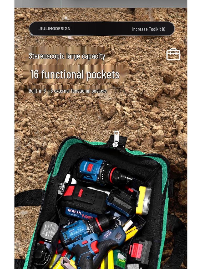 Durable Waterproof Tool Bag for Carpenter/Electrician - Portable, Thickened, Wear-Resistant, Multi-Functional Tote