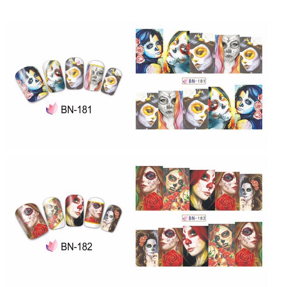 Halloween Bone Transfer Nail Art Sticker Polish Decal Manicure Decoration Accessory