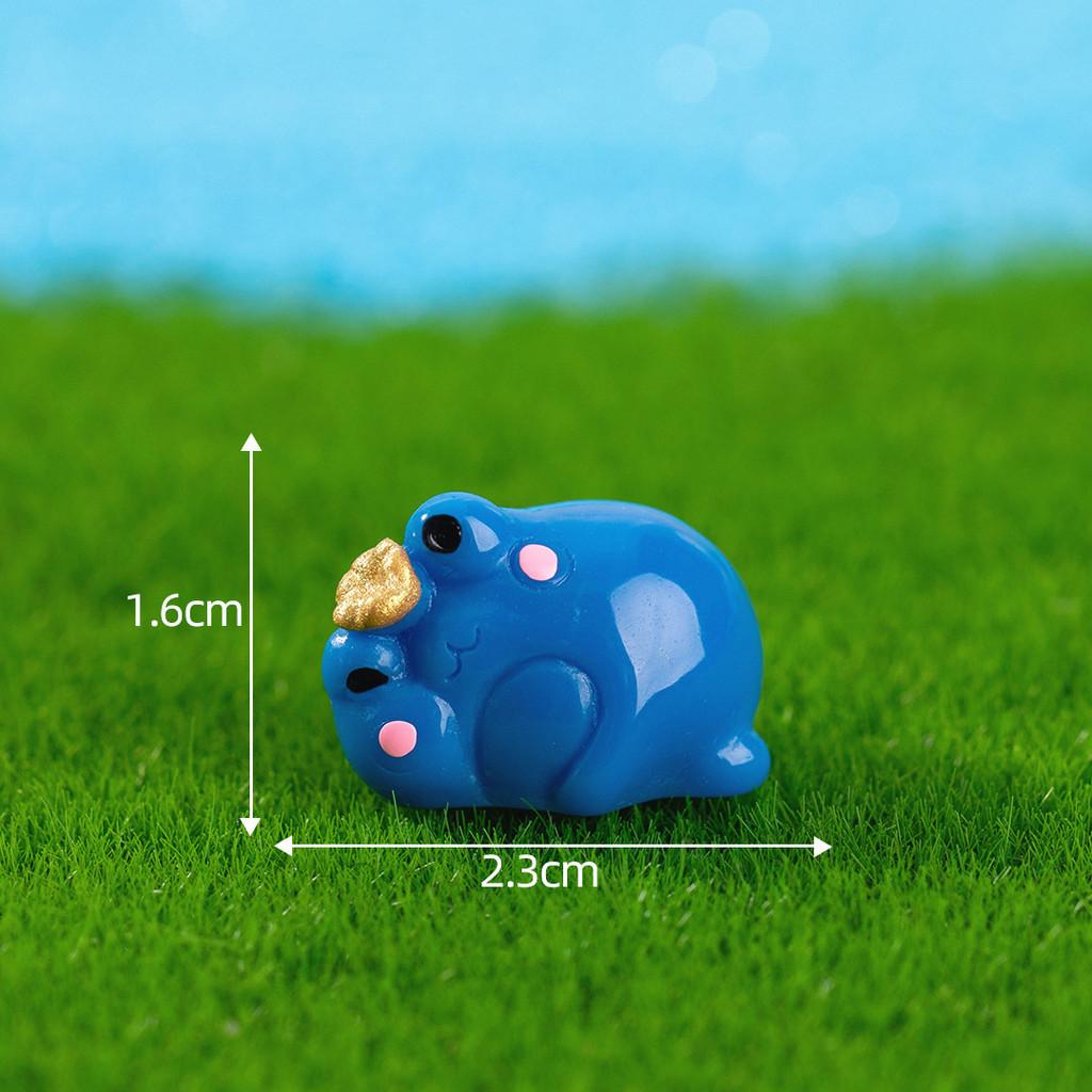 

Microlandscape Luminous Ornament Resin Crowned Frog Accessories For Moss Garden синий