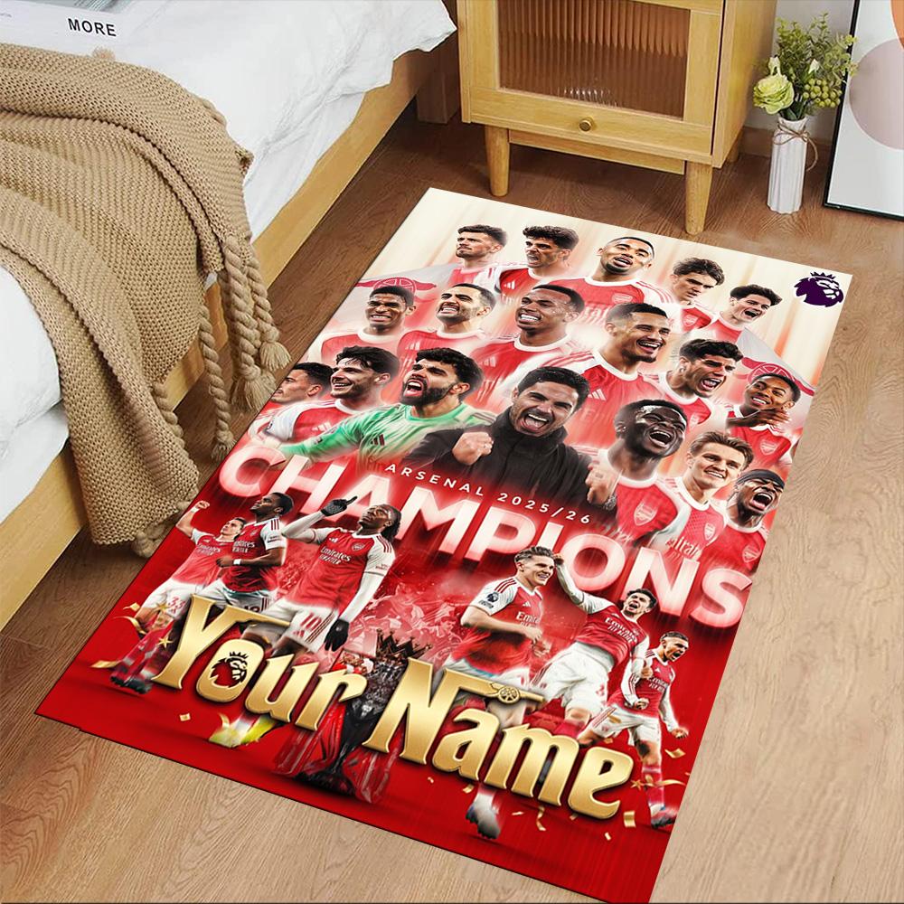 Arsenal Football Player Customizable Name Floor Mat Design for Study room Dormitory Foyer Outdoor Antislip Carpet Decorate Offices Spiritual Gift