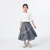 Girl's Plaid Pleated Skirt with Lace Trim