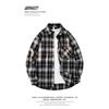 Men Plaid Loose Long Sleeve Casual Shirt Big Size Outerwear
