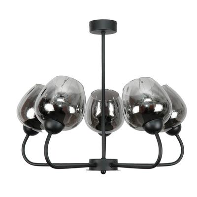 Hanging Ceiling Lamp Black Glass Shade Graphite 15-160 Horacy