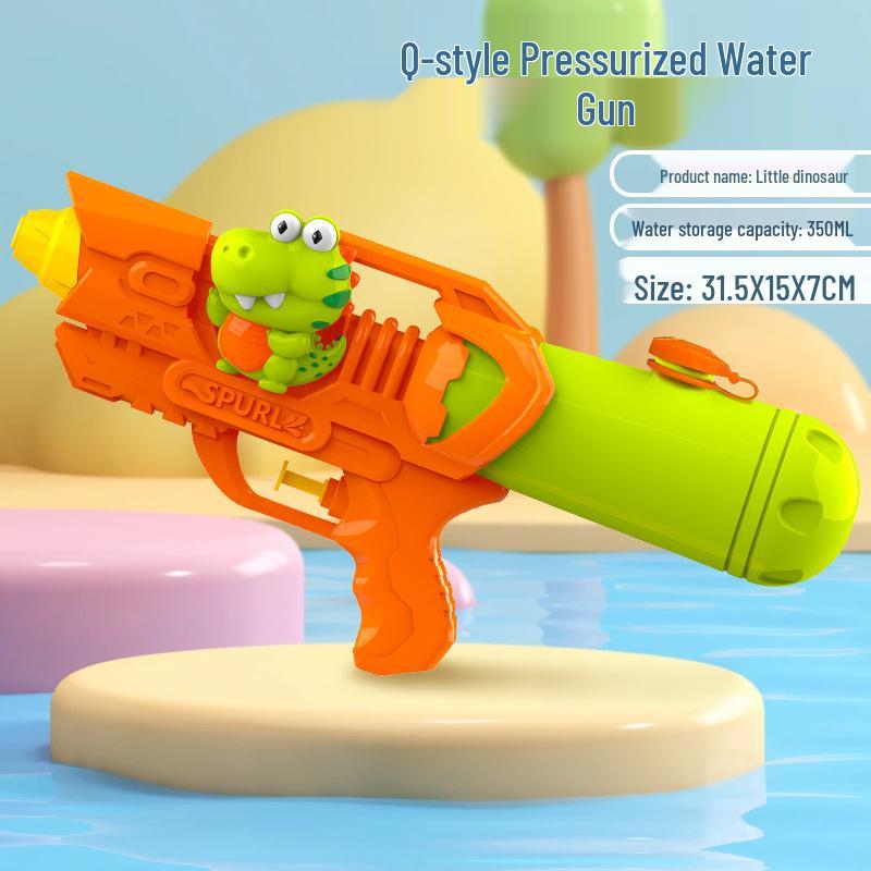 Double Nozzle Water Gun Toy: Little Horse, Dinosaur, Duck & Shark Squirt Gun