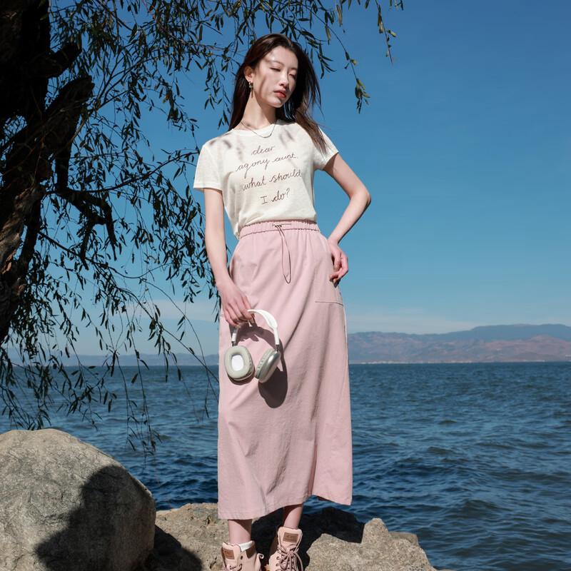 

Sancai 2025 Летняя Юбка Прямого Покроя Большого Размера с Эластичной Талией и Разрезом M 160/72B