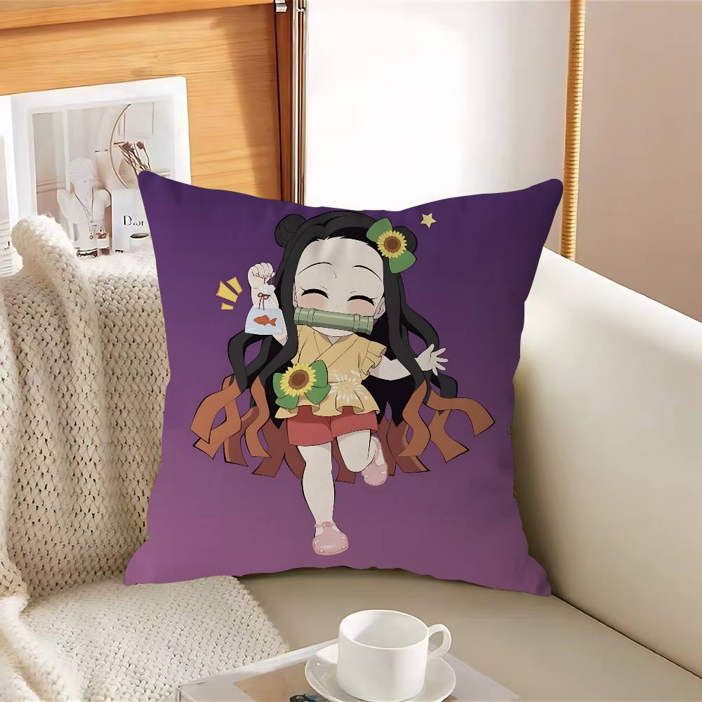 DemonS Slayer KamadoS N-Nezuko Pillow Case Removable Washable Cushion Cover – All-Season Soft Linen