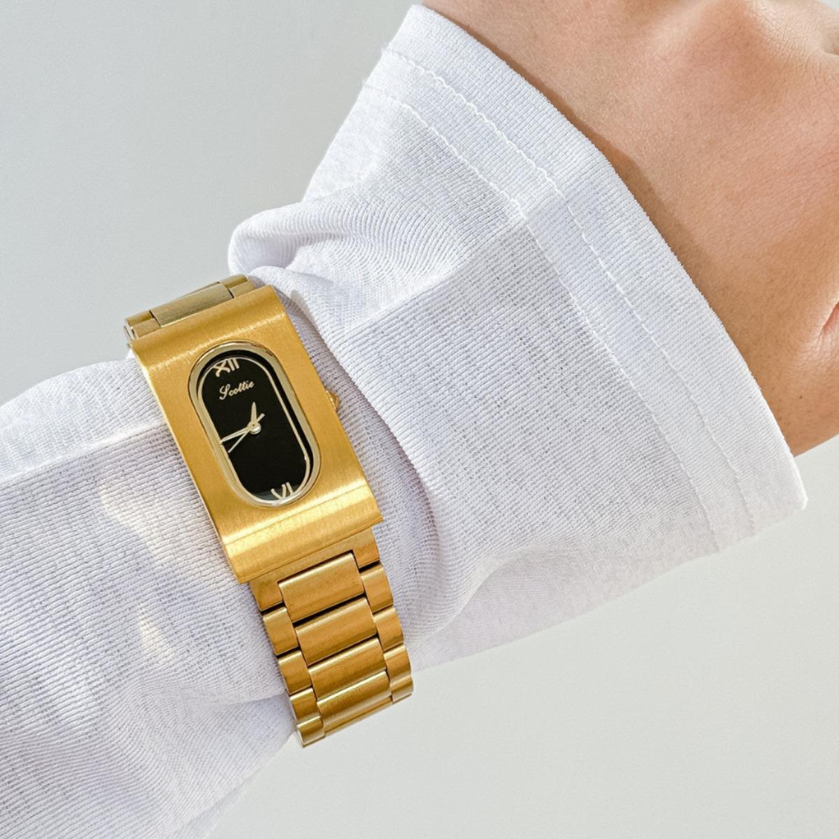 Square steel belt women s watch oval watch waterproof 9730