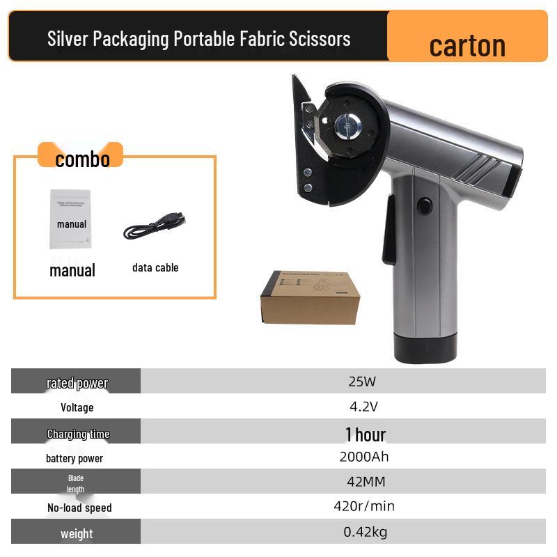 High-Efficiency Handheld Electric Scissors: Lithium Battery Fabric, Carpet, and Leather Cutter