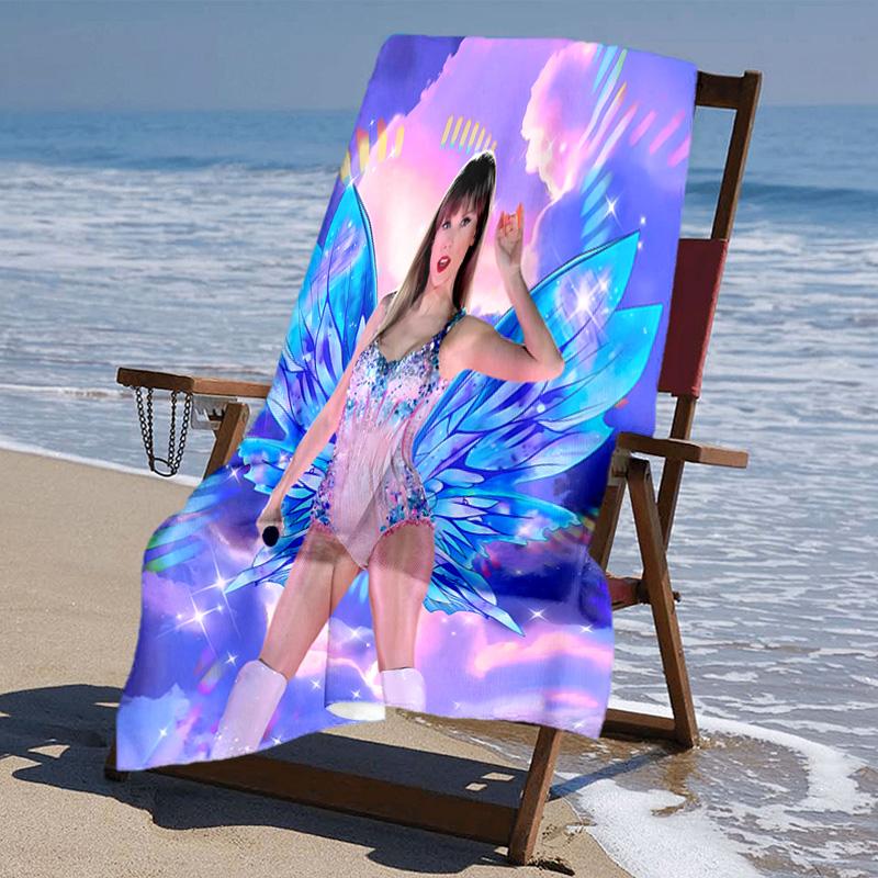 Proof Beach Towel with Taylor Swift Pattern - Soft,absorbent,quick-drying,machine Washable - Perfect for Swimming,camping,bathing