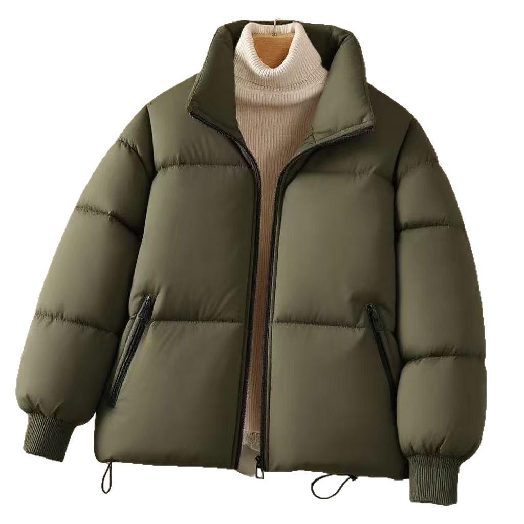 2025 winter down cotton jacket women's cropped cotton jacket Korean version loose slimming cotton winter top jacket