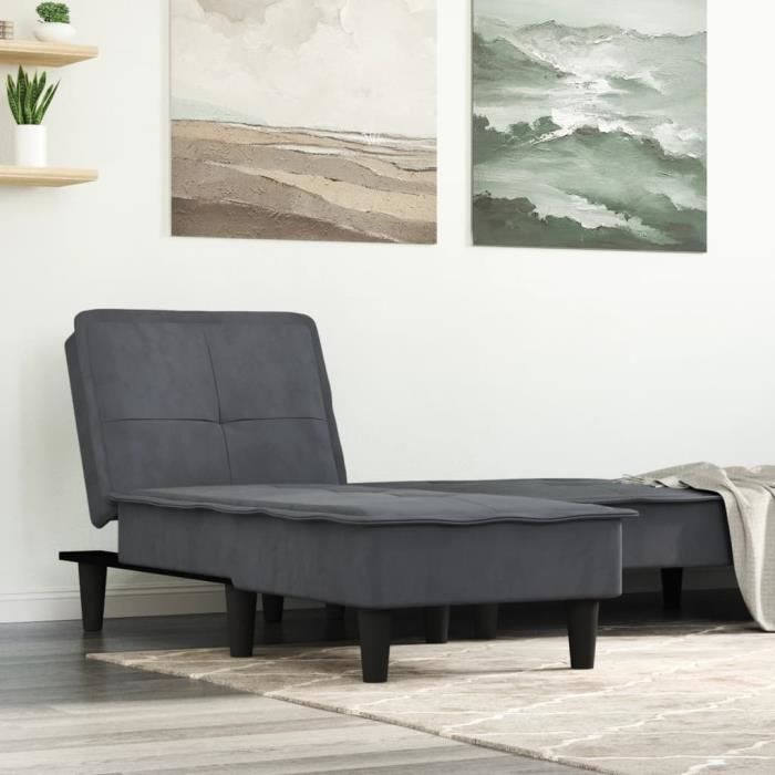 VidaXL Chaise Longue Dark Grey Velvet 352845