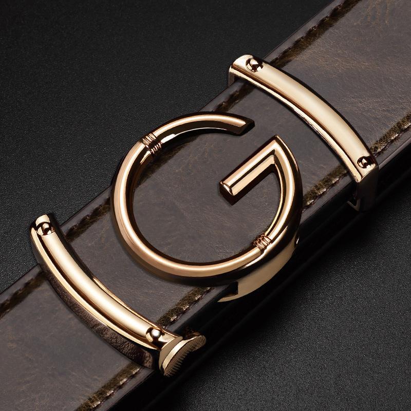 Men's Belt Automatic Buckle Belt Business Middle Aged and Young Trousers Belt Men