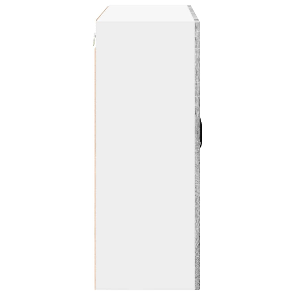 Wall Mounted Glass Cabinet LUCCA Grey Sonoma 80 X 31 X 80 Cm