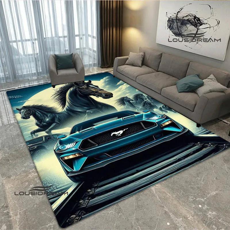 3D M-Mustang car logo printed carpet kitchen mats Non -slip carpet outdoor carpets area rug bedroom decor birthday gift
