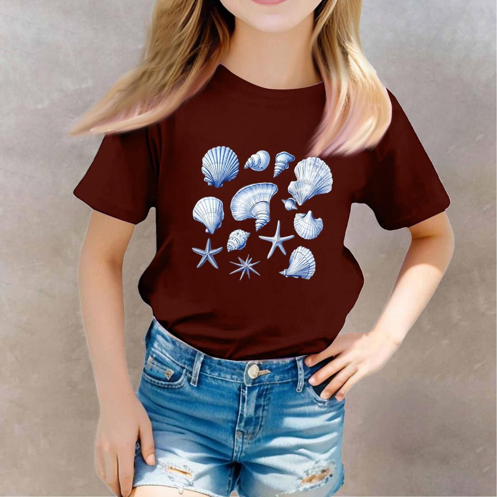 Toddler Girl Boy T-Shirts Kids Top Boys And Girls Printed Short Sleeved T-shirt