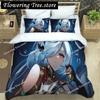 3D Anime Genshin Impact Bedding Set,Duvet Cover Comforter Bed Set Quilt Cover Pillowcase,King Queen Twin Size Boys Girls Adults