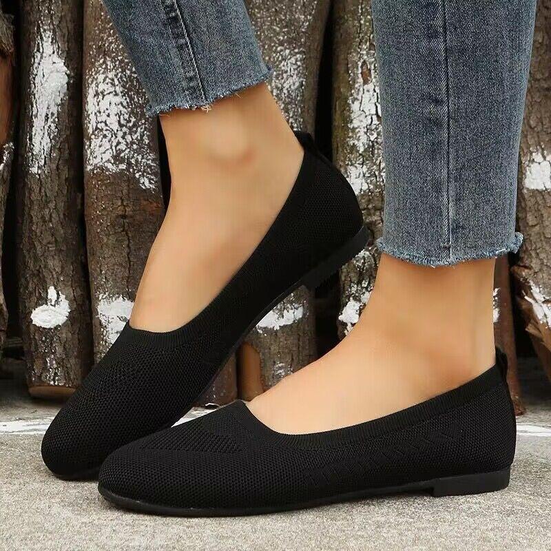 Foreign trade large size 4344 flat-bottomed casual single shoes women's spring and autumn new foot cover shallow mouth women's Doudou work shoes