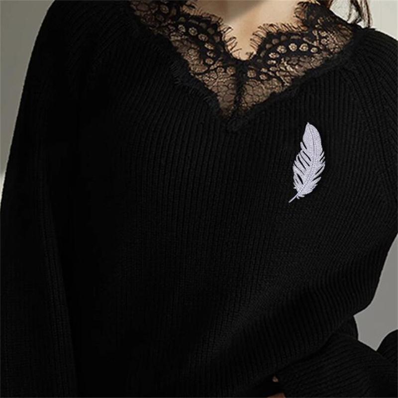 Luxury Exquisite Full  Feather Brooches For Women Girls Elegant Temperament Brooch Fine Jewelry Accessories Gifts