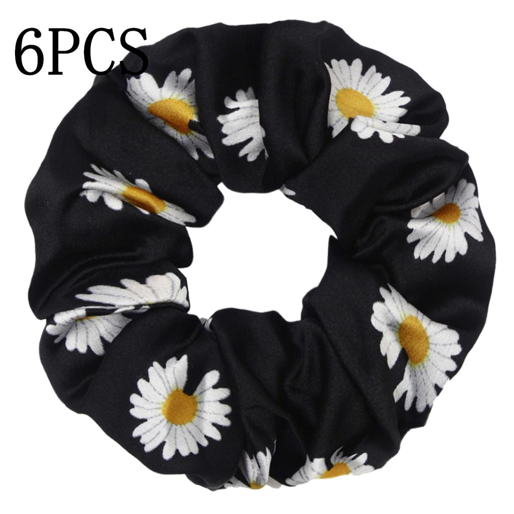 6 Stück/Los Haargummis Elastisches Band Damen Halter Gummiband Zubehör Chiffon Sonnenblume Gänseblümchen Blume Niedliche Kopfbedeckung