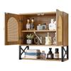 Bathroom Wall Cabinet, with 2 Doors and Adjustable Shelf, Over the Toilet Storage Medicine Cabinet Wall Mounted, Hanging Organizer with Shelves & Open