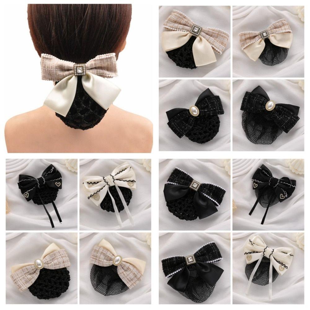 Elegant Net Bun Hair Cover Loose Mesh Nurses Spring Clip New Bun Snood Hair Clip  Funerals