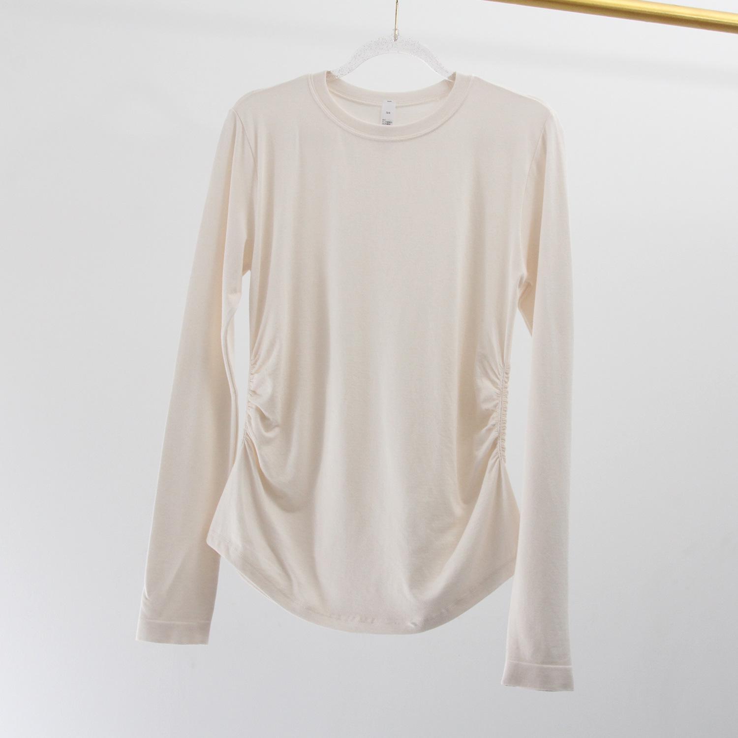 Women s Merino Wool Pleated Antibacterial Long Sleeve Sportswear Large