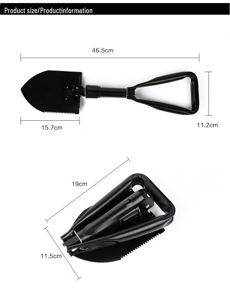 Multi-Function Emergency Car Shovel: Military-Grade Folding Tool for Outdoor Survival and Automotive Use
