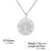 LIKGREAT Tree of Life Necklace Triquetra Moon Phase Neckchain Stainless Steel Jewelry Wiccan Goddess Amulet Gift for Women