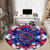 1pc Floral Mandala Design Carpet, Round Non Slip Durable Large Size Office Carpet, Suitable for Office