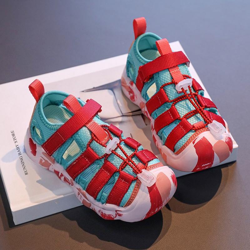Neutrals and Bright Hues Children Canvas Sandals Girls Boys Water Shoes Quick-drying Kids Sports Shoes Patchwork Sneaker