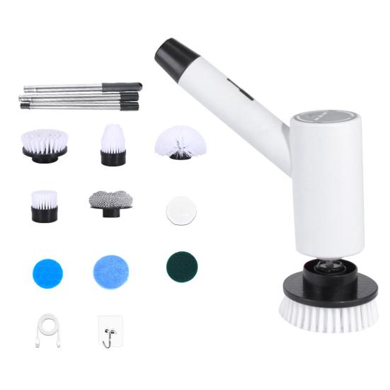Yousheng Electric Spin Scrubber Cordless Cleaning Brush with 9 Brush Heads 3 Speed Waterproof Shower Scrubber with Extension Handle for Tub Tile Floor