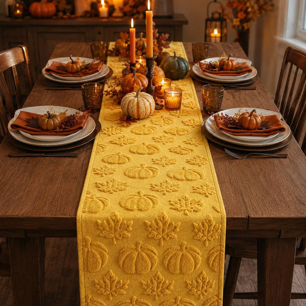 Halloween Table Runner and Placemat Set for Holiday Dining Table Decoration