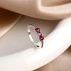 925 Silver Red Pink White bows Ring For Women Jewelry Open Design Wedding Party Fashion Gift